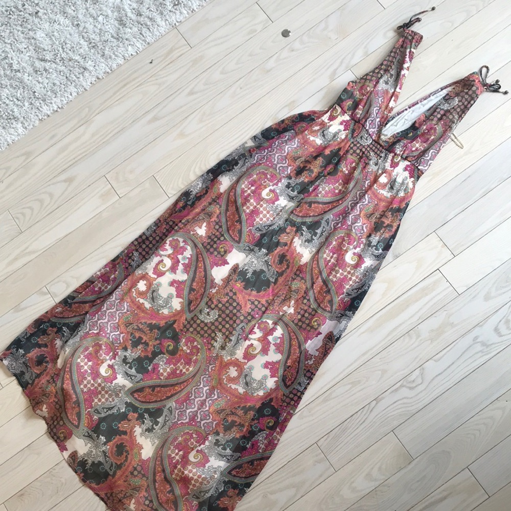 ☀️ Summer beach Maxi Dress with paisley pattern